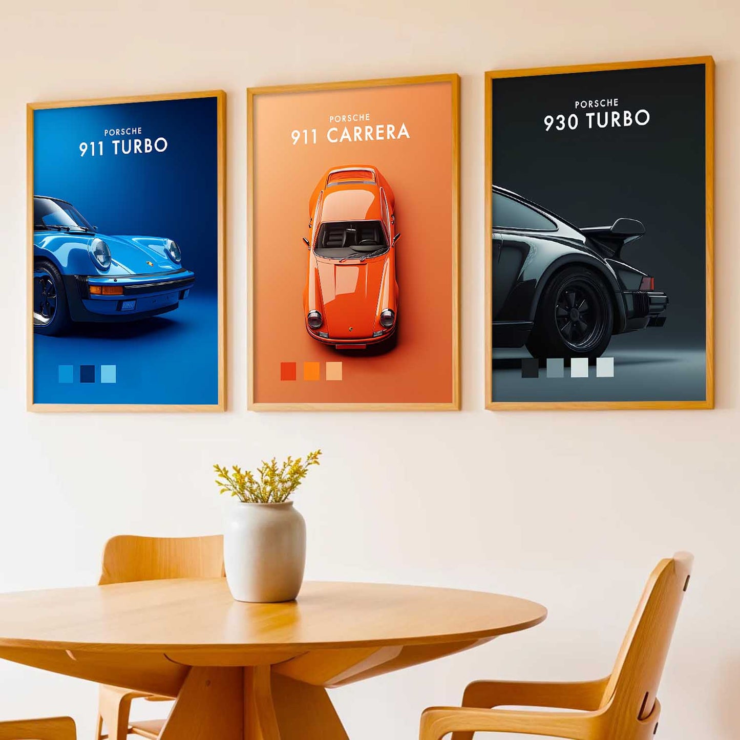 Big Porsche 911 930TURBO Cars Wall Art Paintings for Living Room Bedroom