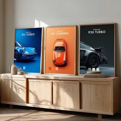 Big Porsche 911 930TURBO Cars Wall Art Paintings for Living Room Bedroom