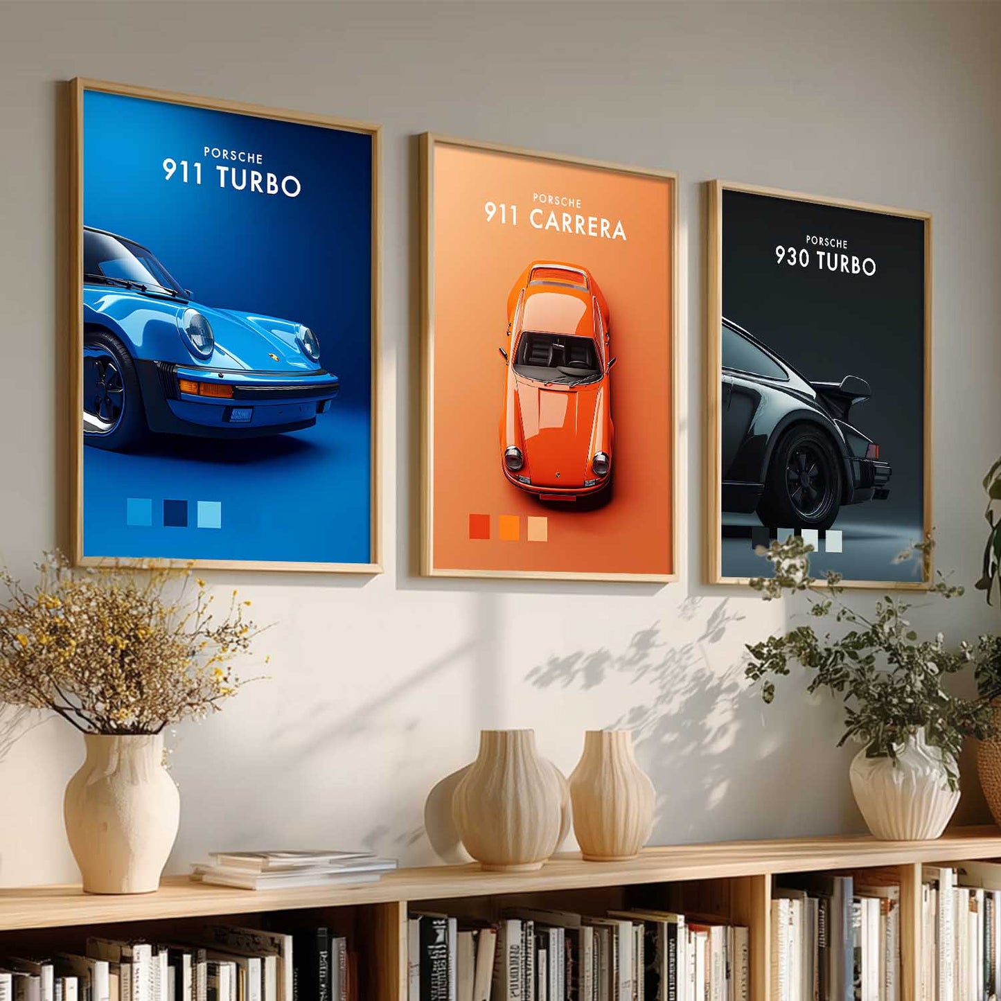 Big Porsche 911 930TURBO Cars Wall Art Paintings for Living Room Bedroom