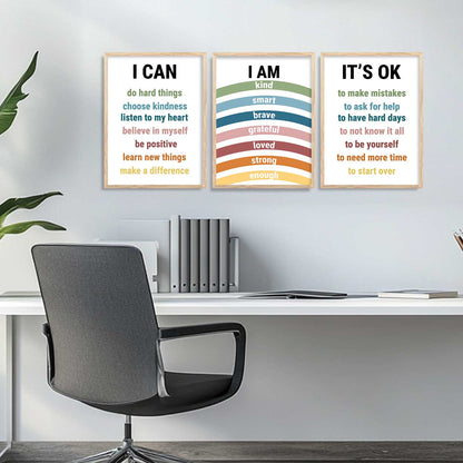 Daily Affirmation inspirational Wall Art Paintings for Living Room Bedroom