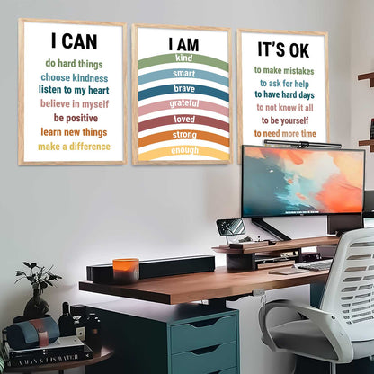 Daily Affirmation inspirational Wall Art Paintings for Living Room Bedroom