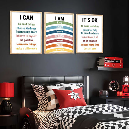 Daily Affirmation inspirational Wall Art Paintings for Living Room Bedroom