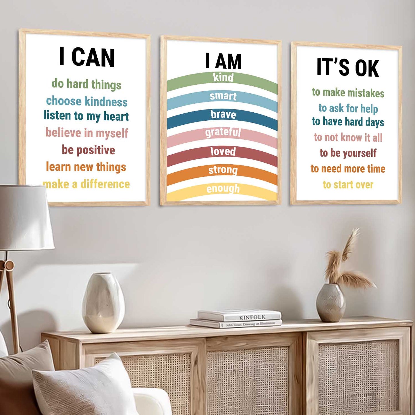 Daily Affirmation inspirational Wall Art Paintings for Living Room Bedroom