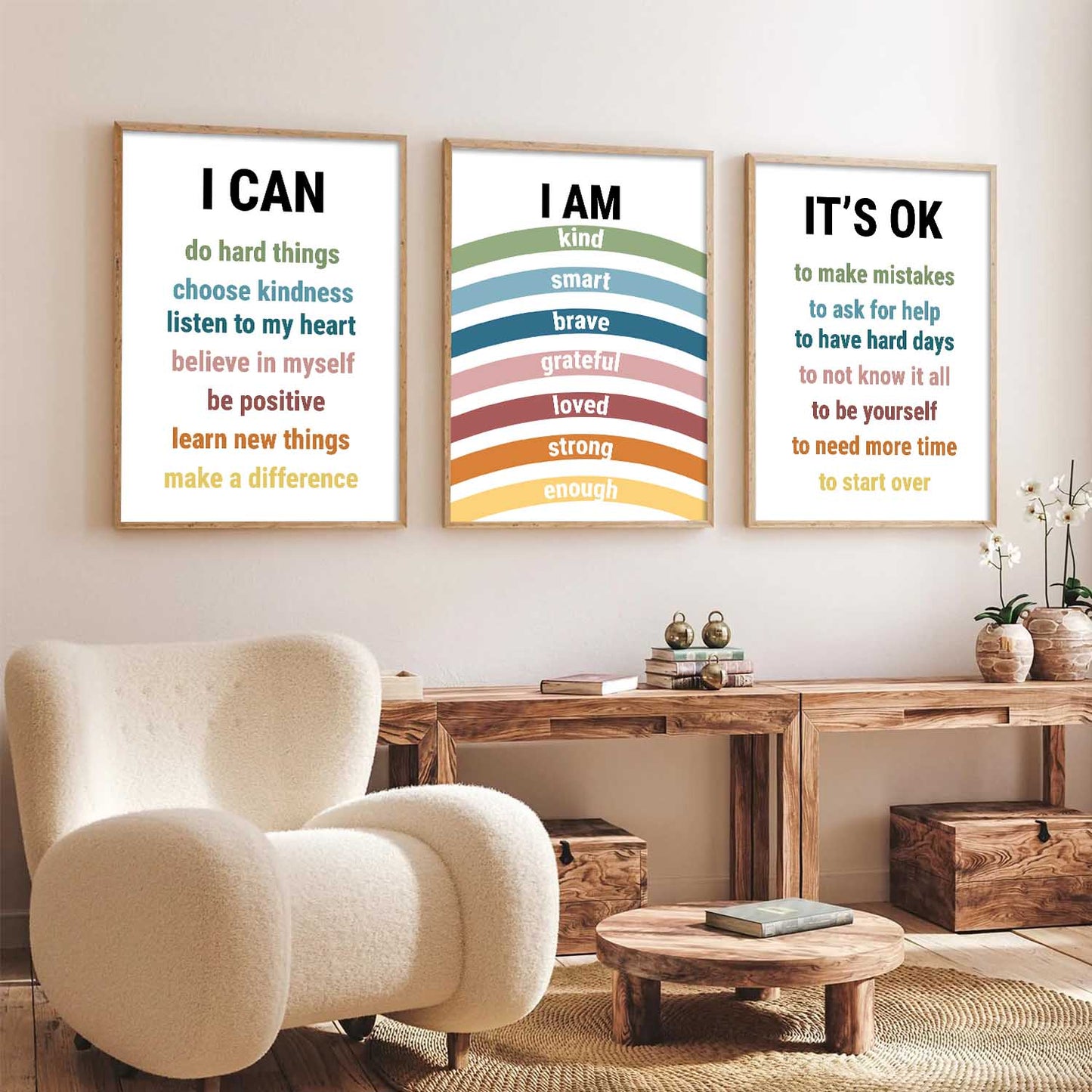 Daily Affirmation inspirational Wall Art Paintings for Living Room Bedroom