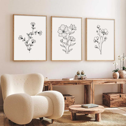 Botanical  Wall Art Paintings for Living Room Bedroom