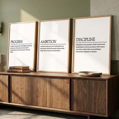 Daily Affirmations Wall Art Set of 3 Framed Prints for Home Office
