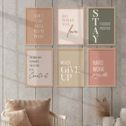 Motivational Quotes Posters with Frame for Office Living Room Bedroom Study Room School Wall Decor-Kotart