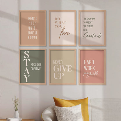 Motivational Quotes Posters with Frame for Office Living Room Bedroom Study Room School Wall Decor-Kotart