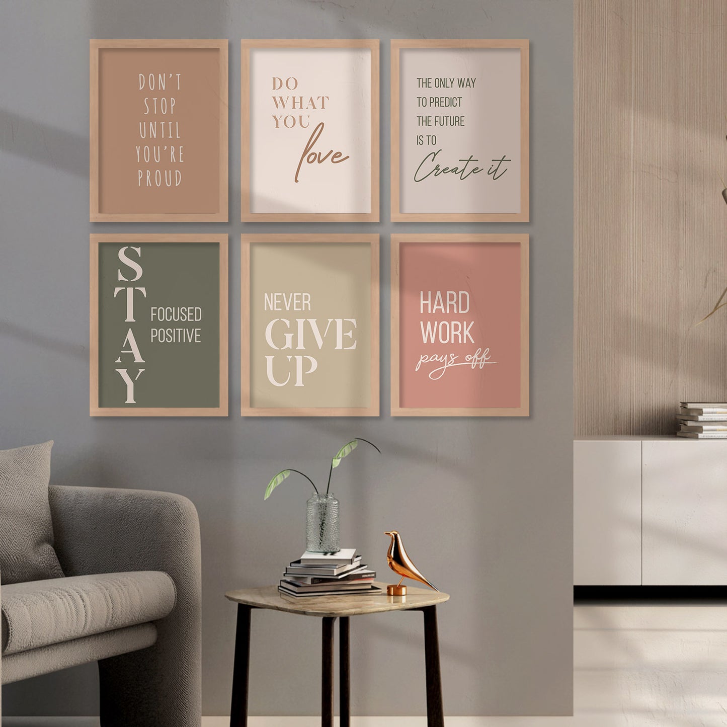 Motivational Quotes Posters with Frame for Office Living Room Bedroom Study Room School Wall Decor-Kotart