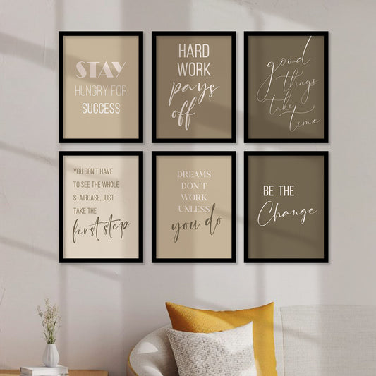 Motivational Quotes Pastel Colors Posters with Frame for Office Living Room Bedroom Study Room School Wall Decor-Kotart