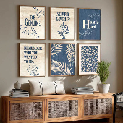 Motivational Quotes Framed Posters for Home Living Room Bedroom and Office Wall Decor Set of 6