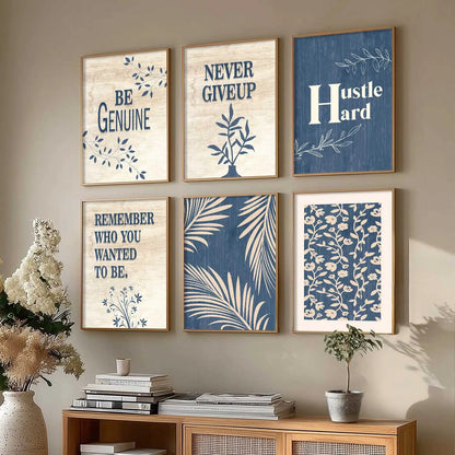 Motivational Quotes Framed Posters for Home Living Room Bedroom and Office Wall Decor Set of 6