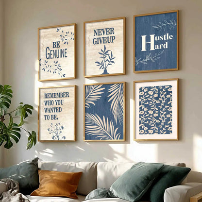 Motivational Quotes Framed Posters for Home Living Room Bedroom and Office Wall Decor Set of 6