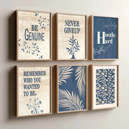 Motivational Quotes Framed Posters for Home Living Room Bedroom and Office Wall Decor Set of 6