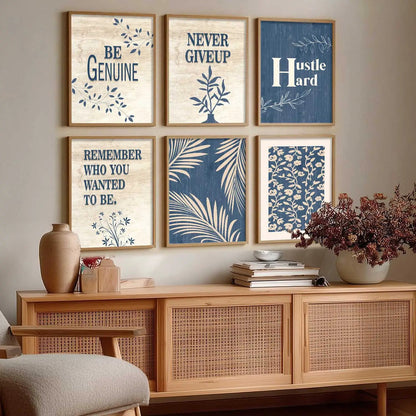 Motivational Quotes Framed Posters for Home Living Room Bedroom and Office Wall Decor Set of 6