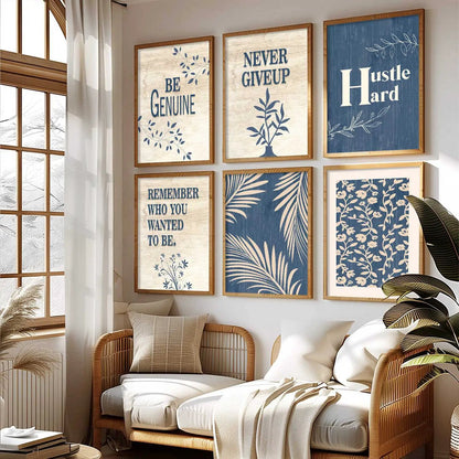 Motivational Quotes Framed Posters for Home Living Room Bedroom and Office Wall Decor Set of 6