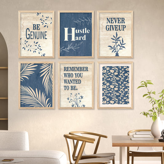 Motivational Quotes Framed Posters for Home Living Room Bedroom and Office Wall Decor Set of 6