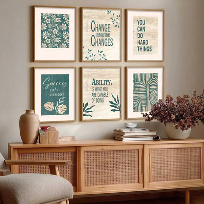 Motivational Quotes Framed Posters for Home Living Room Bedroom and Office Wall Decor Set of 6