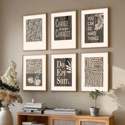 Motivational Quotes Framed Posters for Home Living Room Bedroom and Office Wall Decor Set of 6