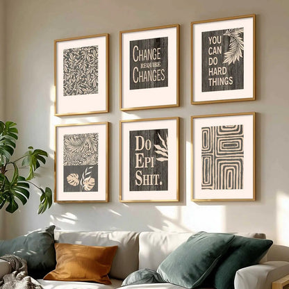 Motivational Quotes Framed Posters for Home Living Room Bedroom and Office Wall Decor Set of 6