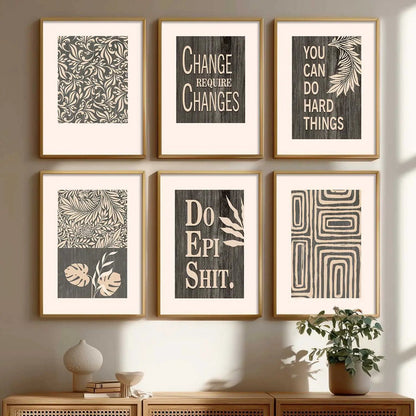 Motivational Quotes Framed Posters for Home Living Room Bedroom and Office Wall Decor Set of 6