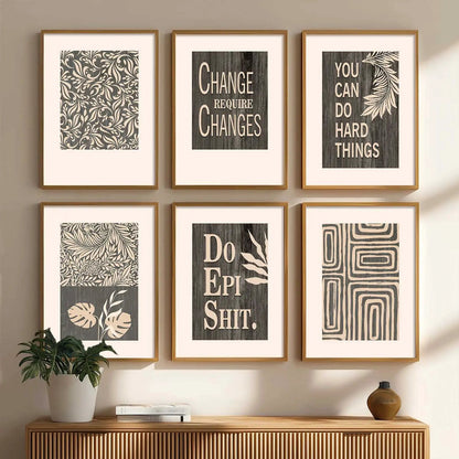 Motivational Quotes Framed Posters for Home Living Room Bedroom and Office Wall Decor Set of 6