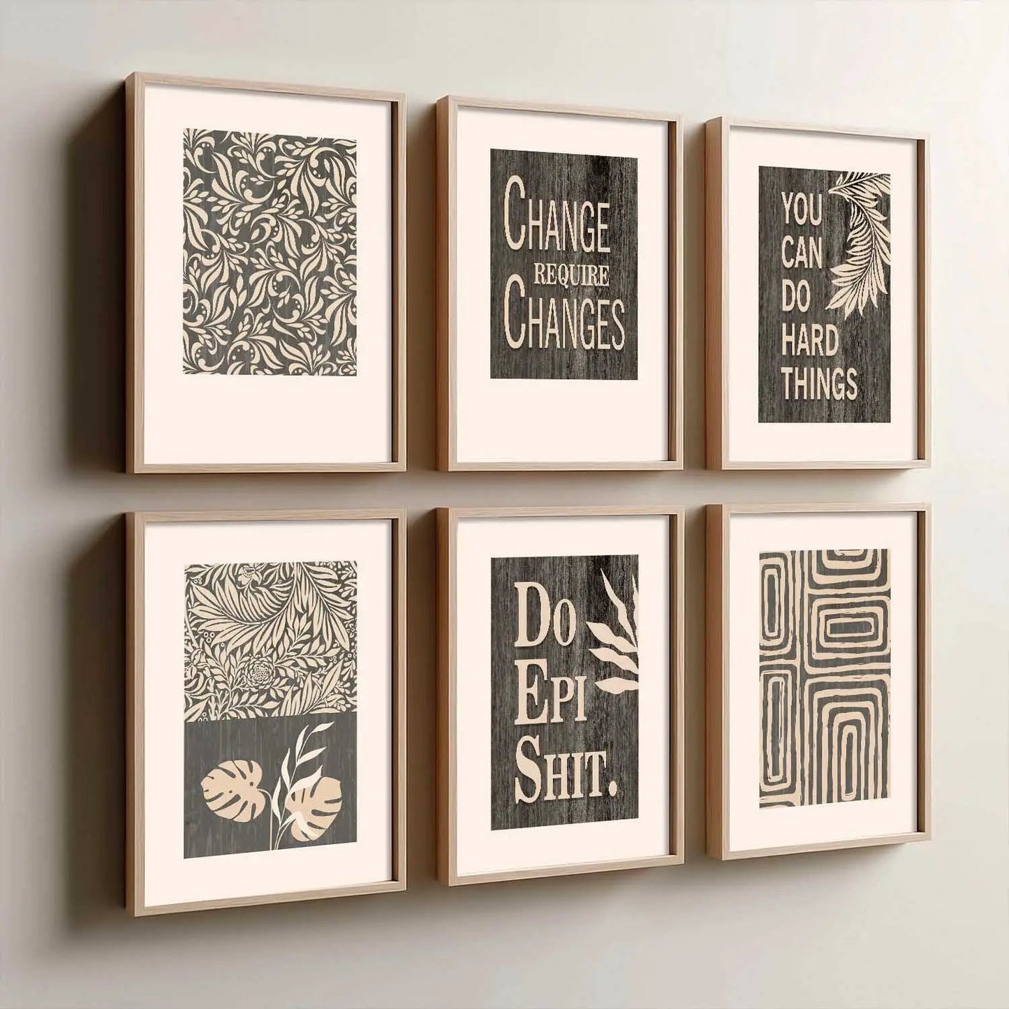 Motivational Quotes Framed Posters for Home Living Room Bedroom and Office Wall Decor Set of 6
