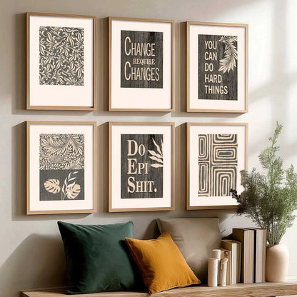 Motivational Quotes Framed Posters for Home Living Room Bedroom and Office Wall Decor Set of 6