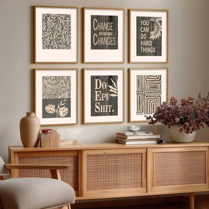 Motivational Quotes Framed Posters for Home Living Room Bedroom and Office Wall Decor Set of 6