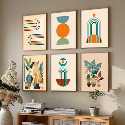 Boho Framed Wall Art Prints | Set of 6 | Home Decor