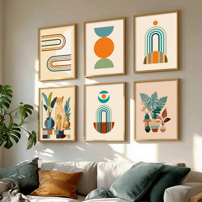 Boho Framed Wall Art Prints | Set of 6 | Home Decor