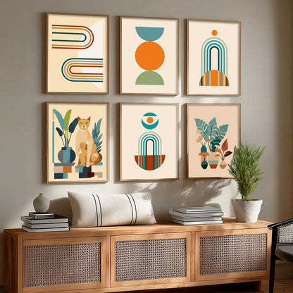 Boho Framed Wall Art Prints | Set of 6 | Home Decor