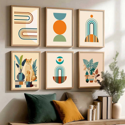 Boho Framed Wall Art Prints | Set of 6 | Home Decor