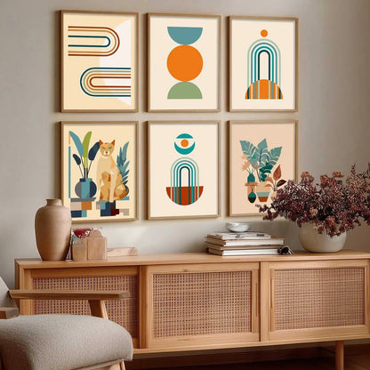 Boho Framed Wall Art Prints | Set of 6 | Home Decor