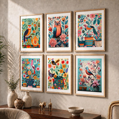 Vibrant Pop Art Prints with Frame for Living Room Bedroom Home and Office Wall Decor Set of 6