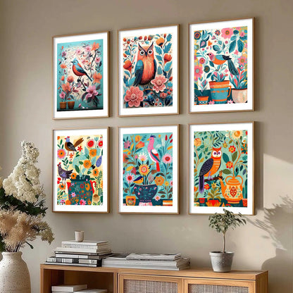 Vibrant Pop Art Prints with Frame for Living Room Bedroom Home and Office Wall Decor Set of 6