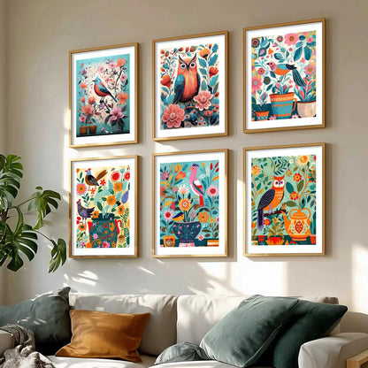 Vibrant Pop Art Prints with Frame for Living Room Bedroom Home and Office Wall Decor Set of 6