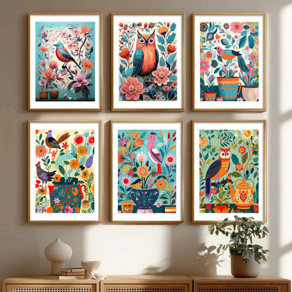 Vibrant Pop Art Prints with Frame for Living Room Bedroom Home and Office Wall Decor Set of 6