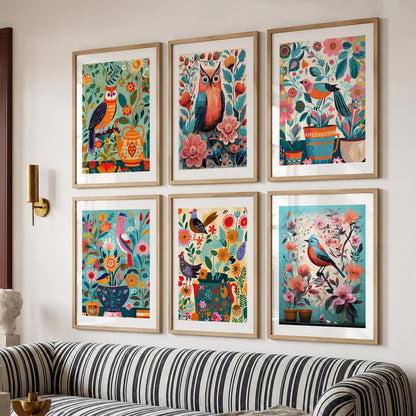 Vibrant Pop Art Prints with Frame for Living Room Bedroom Home and Office Wall Decor Set of 6