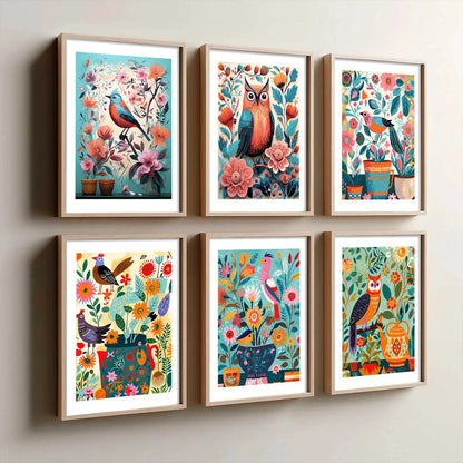 Vibrant Pop Art Prints with Frame for Living Room Bedroom Home and Office Wall Decor Set of 6