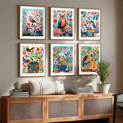 Vibrant Pop Art Prints with Frame for Living Room Bedroom Home and Office Wall Decor Set of 6
