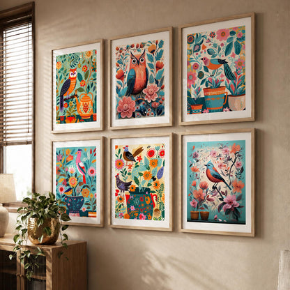 Vibrant Pop Art Prints with Frame for Living Room Bedroom Home and Office Wall Decor Set of 6