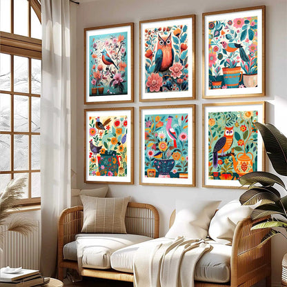Vibrant Pop Art Prints with Frame for Living Room Bedroom Home and Office Wall Decor Set of 6