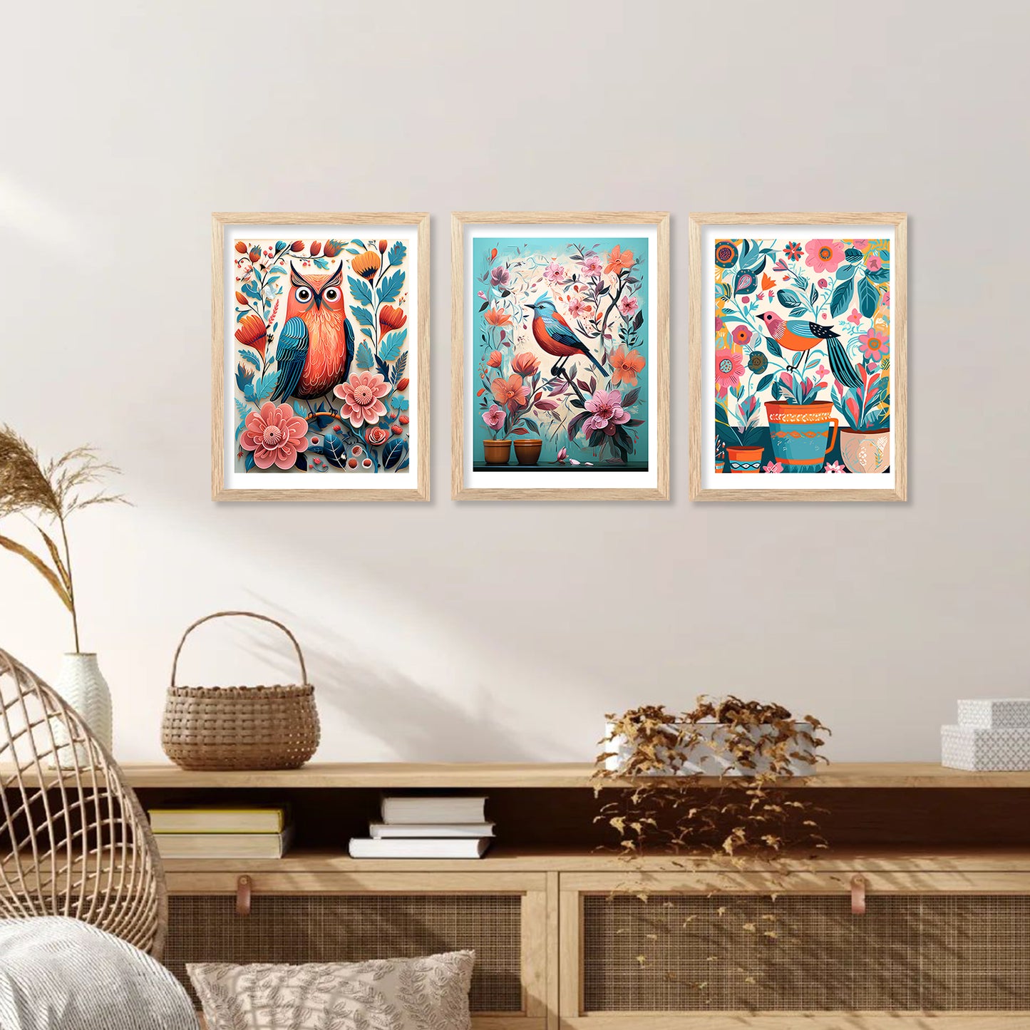 Vibrant Pop Art Prints with Frame for Living Room Bedroom Home and Office Wall Decor Set of 6