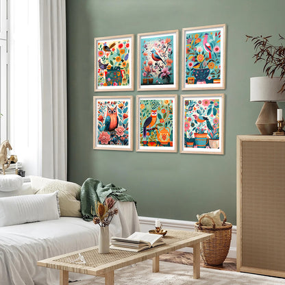 Vibrant Pop Art Prints with Frame for Living Room Bedroom Home and Office Wall Decor Set of 6