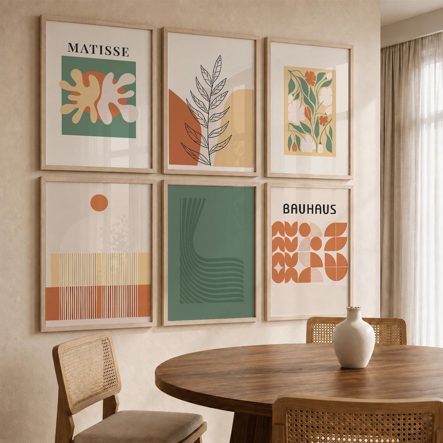 Terracotta Botanical Wall Art Set of 6 Framed Prints