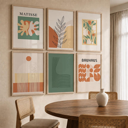 Terracotta Botanical Wall Art Set of 6 Framed Prints