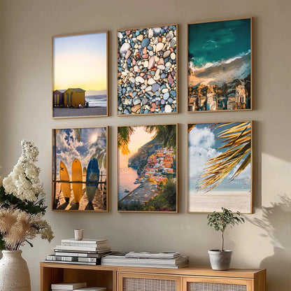 Travel Inspired Framed Posters for Home and Office Wall Decor - Posters for Travel Lovers - Set of 6 by Kotart store
