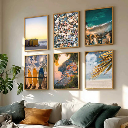 Travel Inspired Framed Posters for Home and Office Wall Decor - Posters for Travel Lovers - Set of 6 by Kotart store
