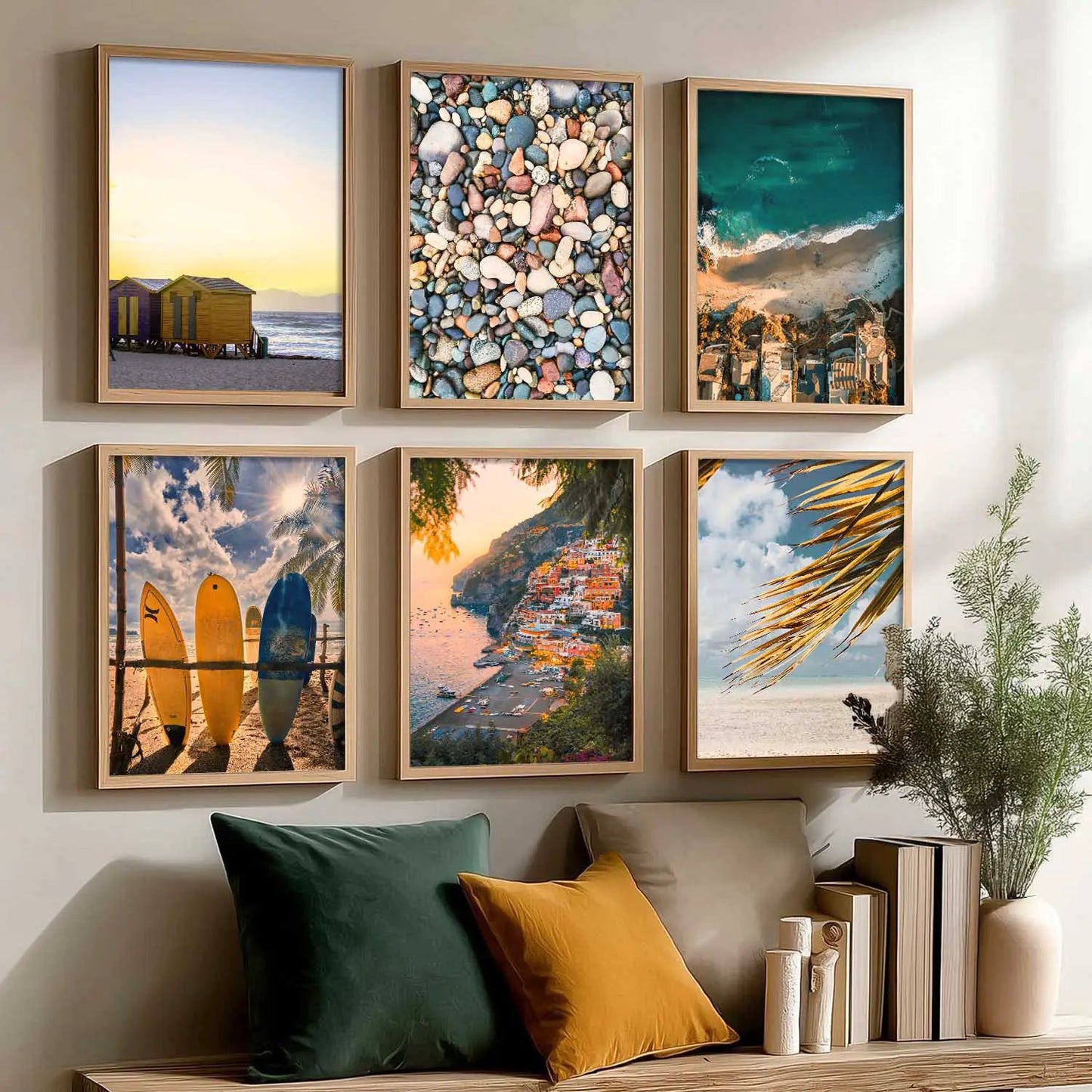 Travel Inspired Framed Posters for Home and Office Wall Decor - Posters for Travel Lovers - Set of 6 by Kotart store